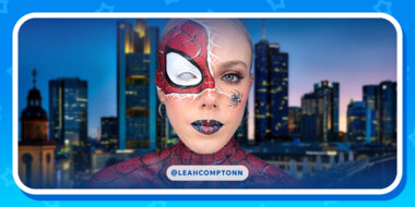Spider-Man Makeup Tutorial for Halloween ft @leahcomptonn