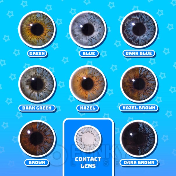 Lentilles de contact bicolores bleu ciel (90 jours) | Funky Lenses