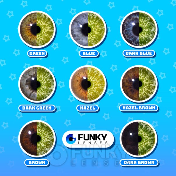 Lentilles de contact jaunes UV Glow Cosplay (journalières) | Funky Lenses