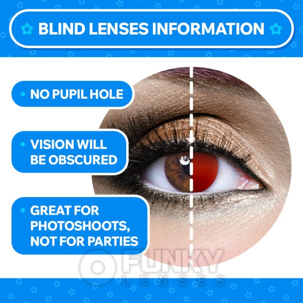 Red Blind Cosplay Contact Lenses | Daily Costume Colored Lenses
