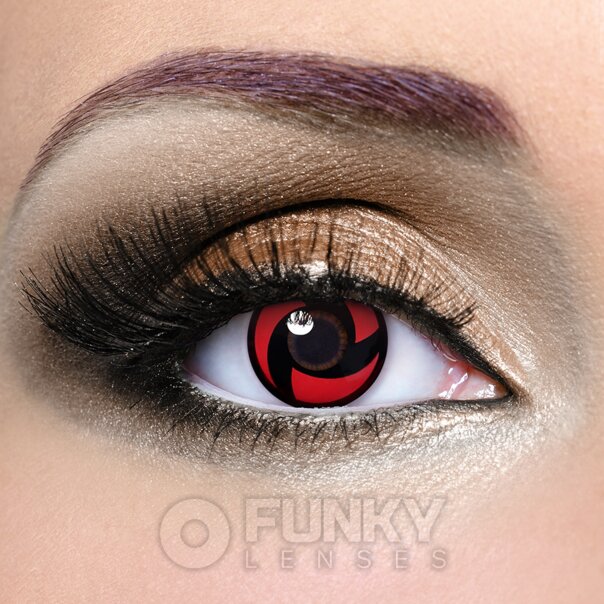 Lentillas Rojas de Anime Ninja Eye para Cosplay | Lentillas Mensuales de Colores Disfraz