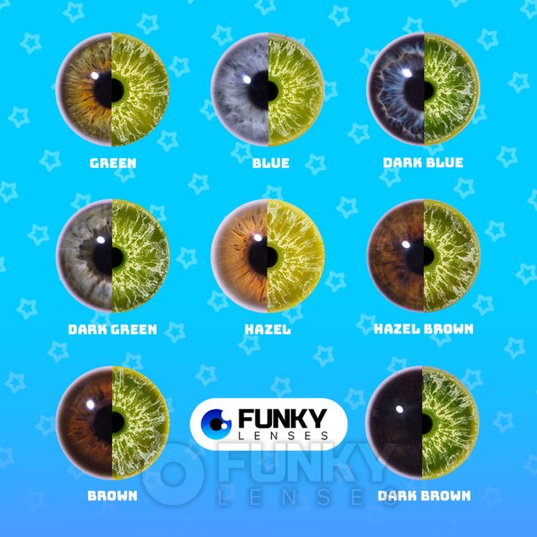 UV Glow Cosplay Yellow Contact Lenses (Daily) | Funky Lenses