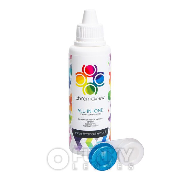 Funky All In One Contact Lens Solution & Case | Natural & Costume