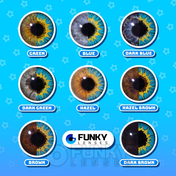 Yellow/Blue Fusion Natural Coloured Lenses | Daily Contact Lenses