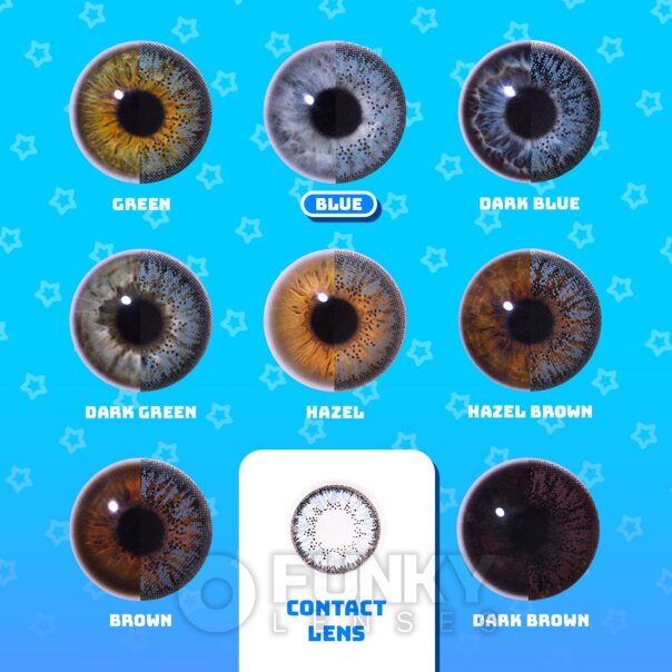 Lentes de contacto bicolor azul cielo natural (90 días) | Lentes divertidas