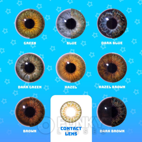 Lentes de contacto verdes tricolor | Lentes de contacto naturales de 30 días