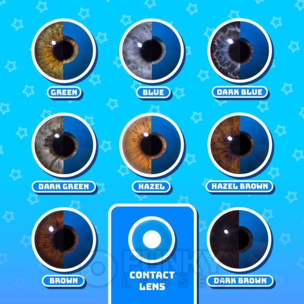 Lentillas de Color Azul UV Cosplay (Diarias)