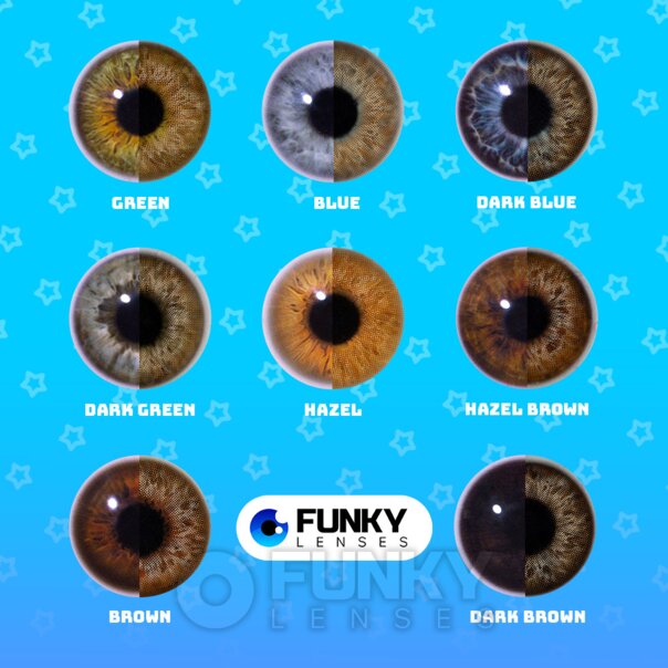 Lentilles de contact marron amande pour cosplay (journalières) | Funky Lenses