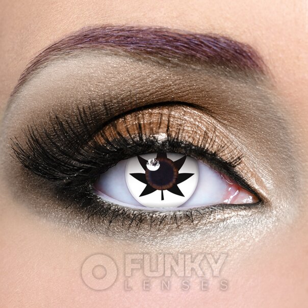 Cannabis Leaf White Coloured Lenses | Monthly Contact Lenses