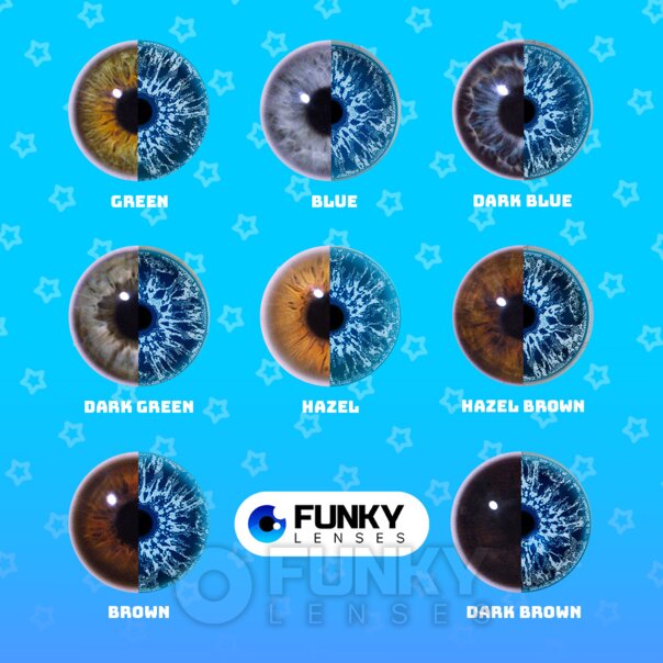 UV Glow Cosplay Blue Contact Lenses (Daily) | Funky Lenses