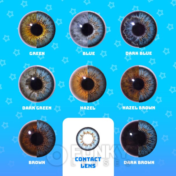 Tri Tone Sky Blue Natural Coloured Lenses (90 Day) | Funky Lenses