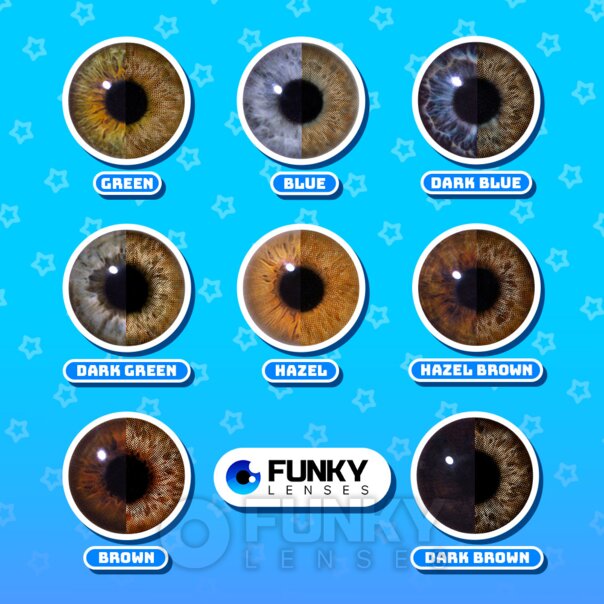 Almond Brown Cosplay Contact Lenses (Daily) | Funky Lenses