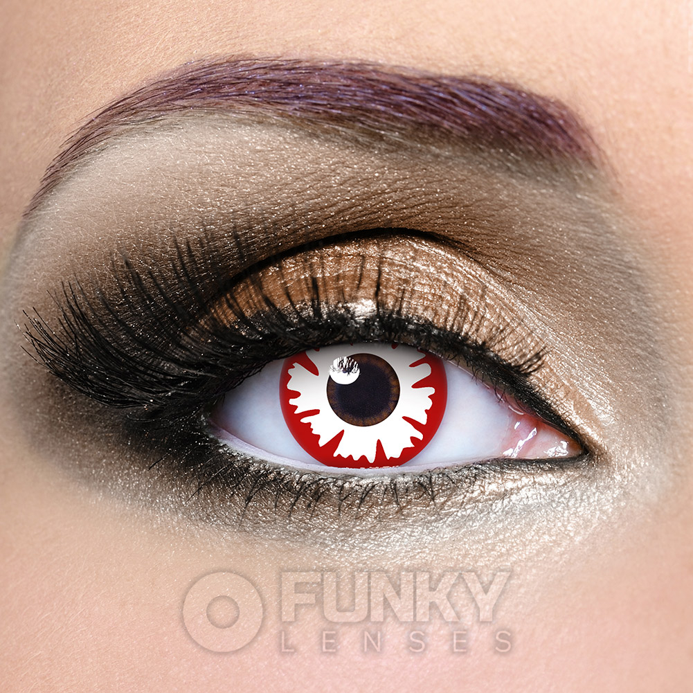 Red White Demon Cosplay Contact Lenses Monthly Costume Colored Lenses